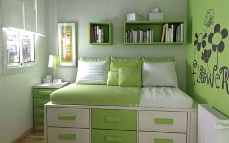 22 Ide Cantik Desain Kamar Minimalis Warna Hijau Paling Terkenal