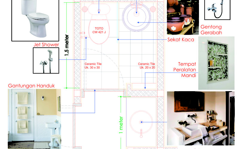 33 Trendy Desain Kamar Mandi Kecil Ukuran 1 5x1 5 Kreatif Deh