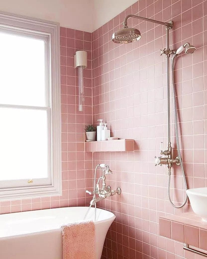 36 Trendy Desain Kamar Mandi Warna Pink Yang Wajib Kamu Ketahui