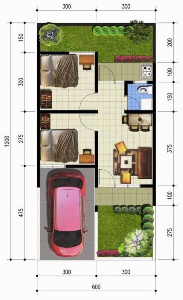 Desain Rumah Minimalis Ukuran 6x12 Meter