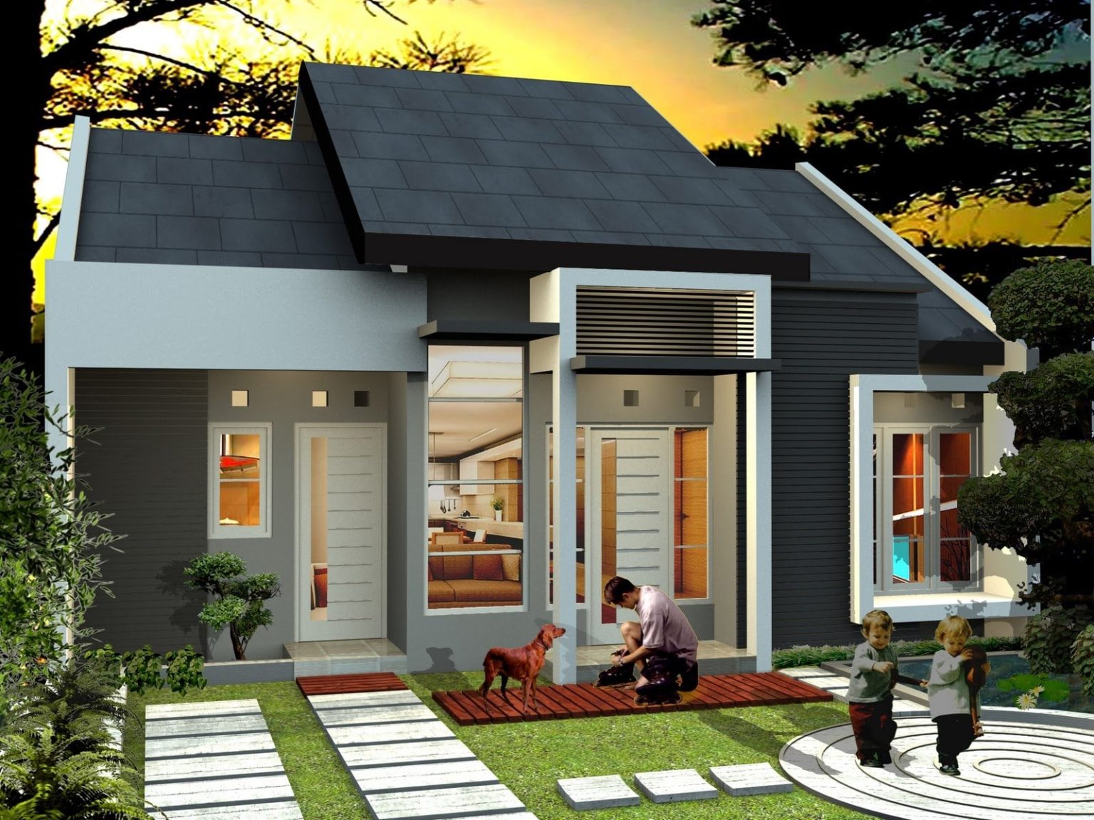 Desain Teras Rumah  Memanjang  Minimalis Arcadia Design  