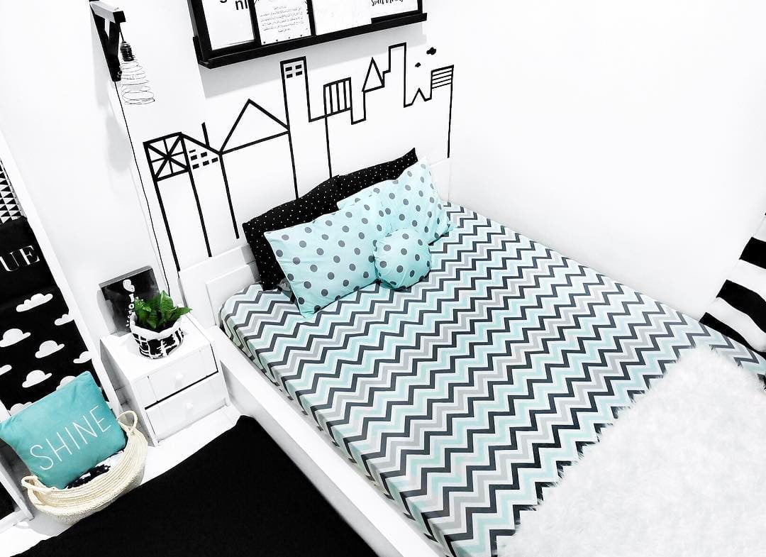 56 Ide Cantik Desain Interior Kamar Tidur Hitam Putih Kreatif Deh