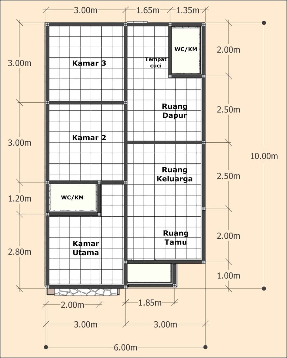 57 Populer Desain Rumah Minimalis 6x10 Meter Trend Masa Kini