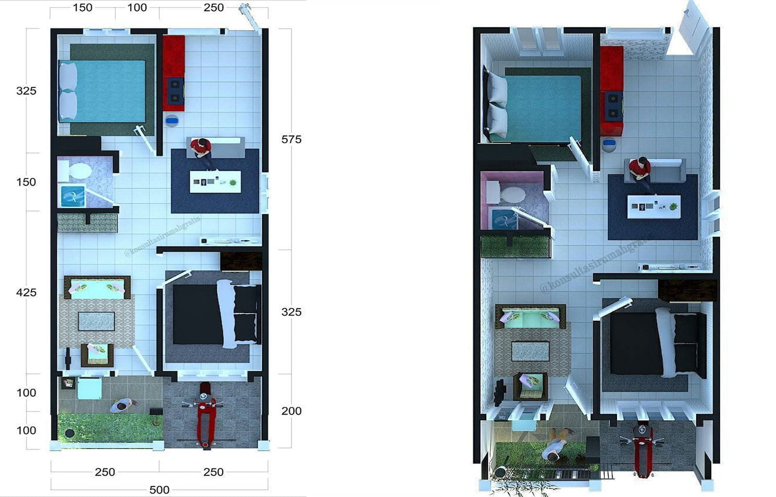 62 Inspirasi Desain Rumah Minimalis 6x10 Meter Kreatif Deh