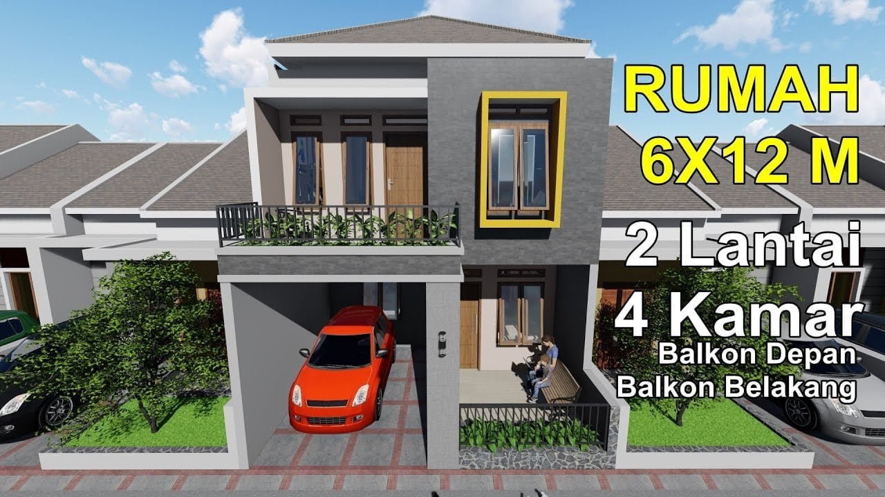 63 Ide Cantik Desain Rumah Minimalis Ukuran 6x12 Meter Trend Masa Kini