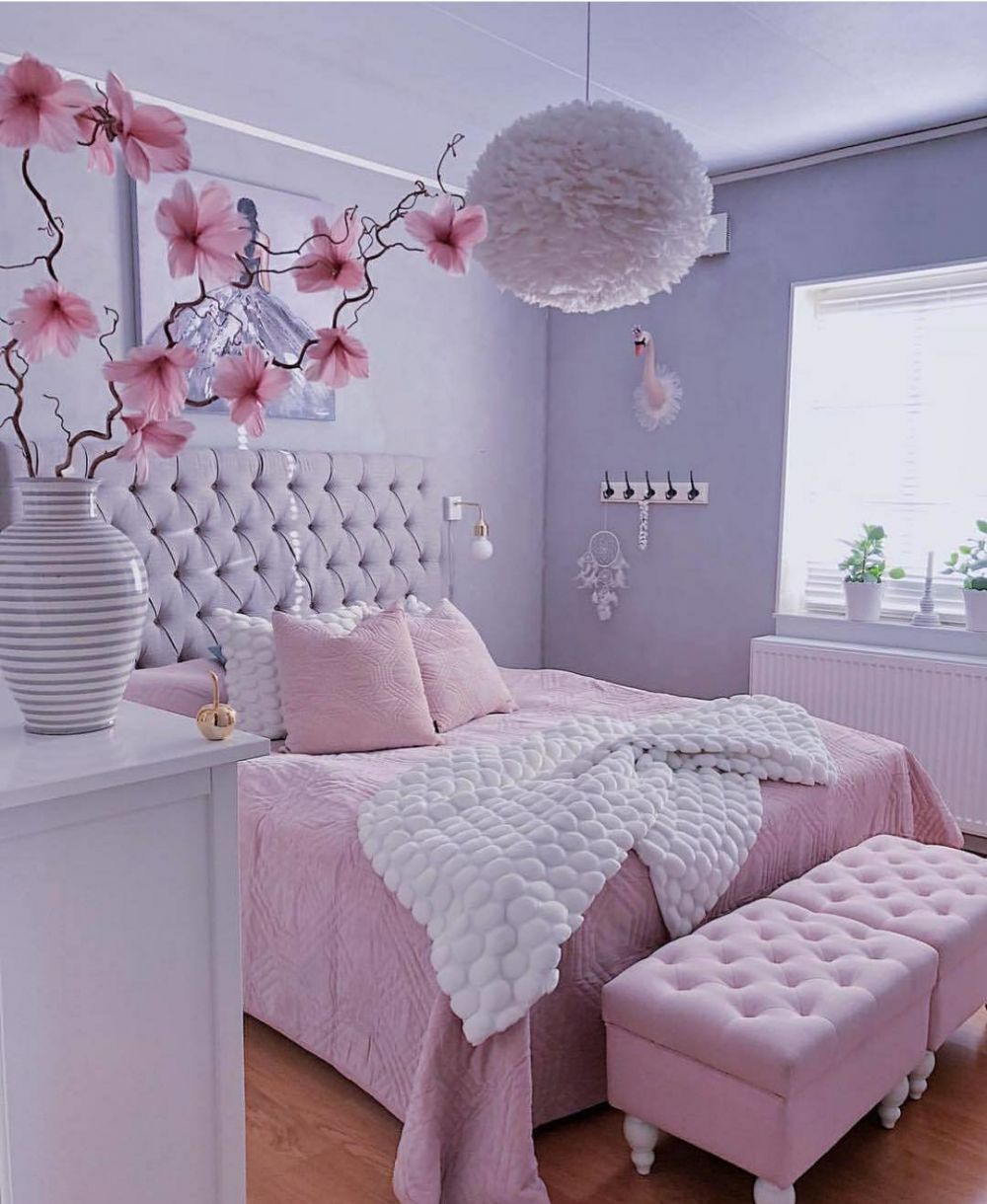 65 Gambar Dekorasi Kamar Tidur Sempit Warna Pink Trend Masa Kini