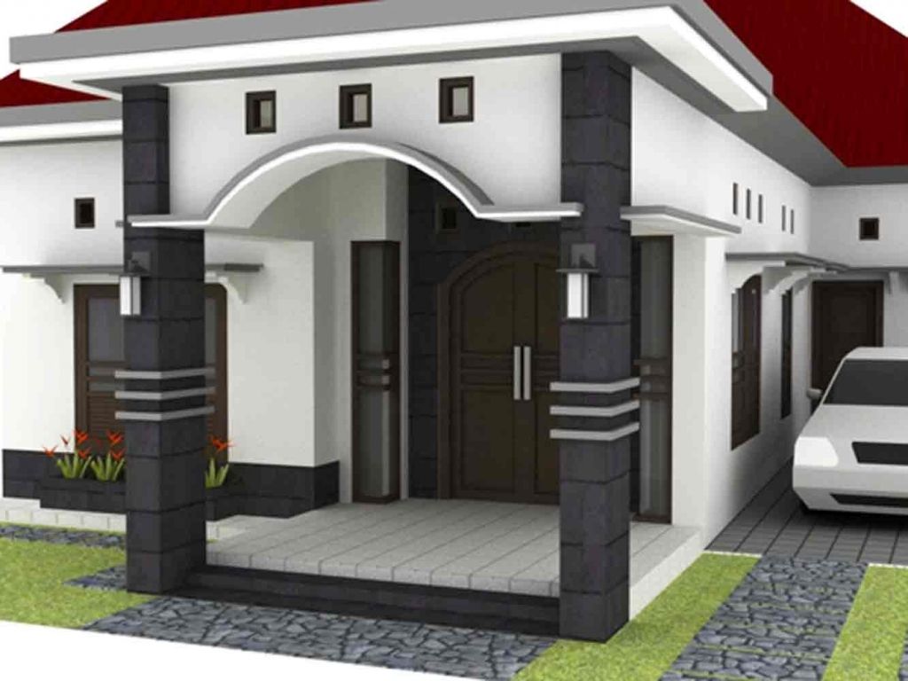 72 Ide Cantik Desain Teras Rumah Cor Minimalis Paling Terkenal