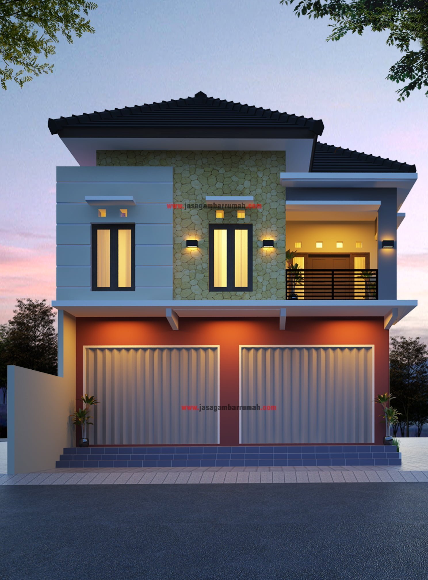 75 Gambar Desain Rumah Ruko Minimalis 2 Lantai Trend Masa Kini