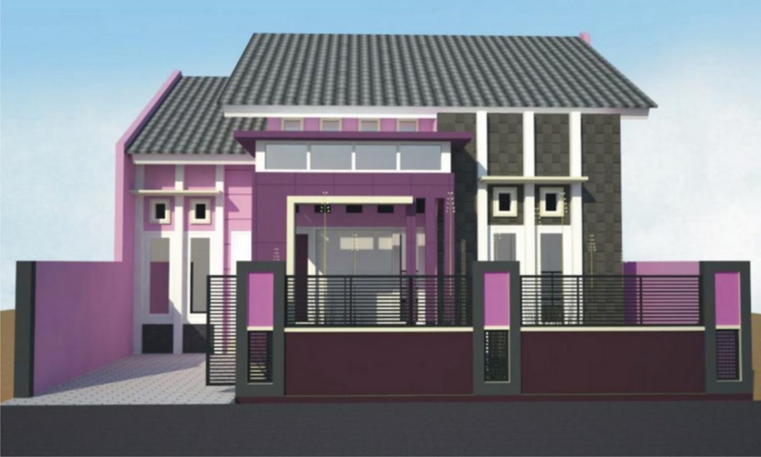 Desain Rumah Minimalis Nuansa Pink 5192