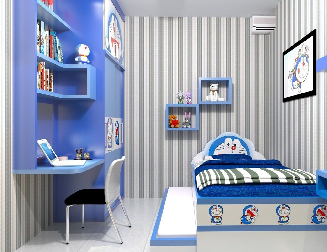 89 Ragam Seni Desain Cat Kamar Tidur Doraemon Terlengkap