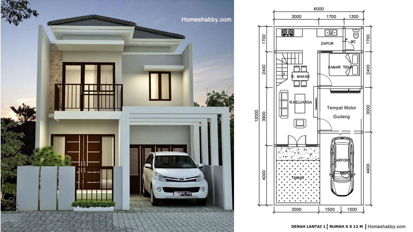 11 Kumpulan Desain Rumah Minimalis 6x12 2 Lantai Paling Populer