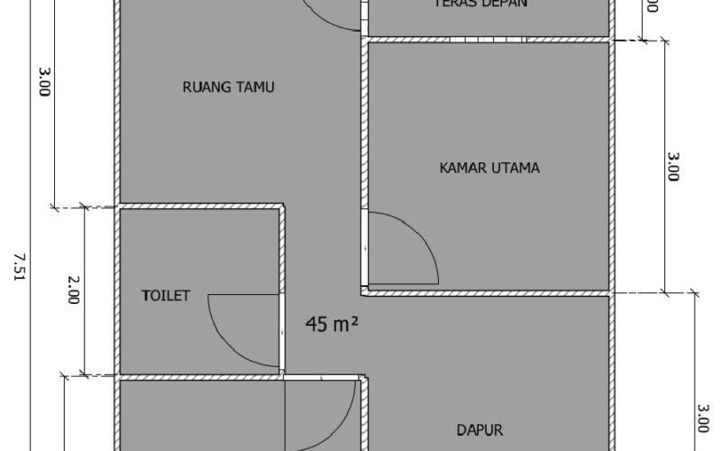 12 Gambar Desain Rumah Minimalis 6x8 3 Kamar Tidur Paling Diminati