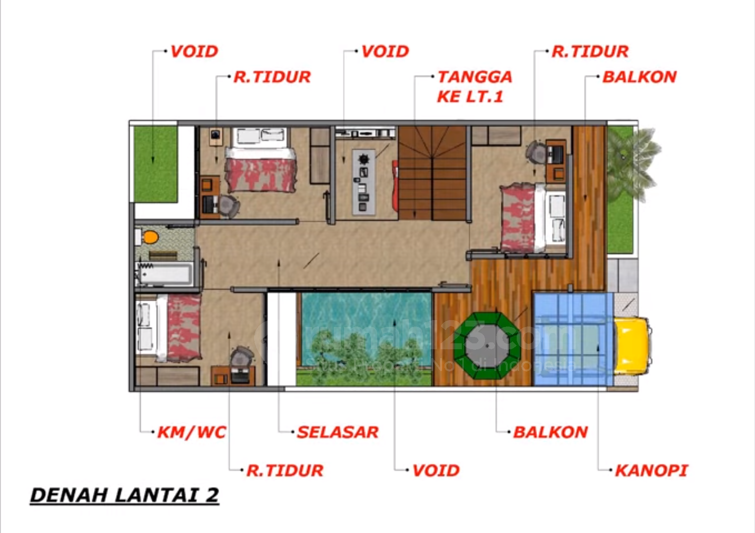 15 Kumpulan Desain Rumah Minimalis 1 Lantai Dengan Kolam Renang Tren Terbaru