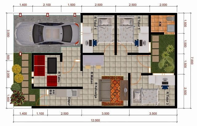 16 Gambar Desain Rumah Minimalis 1 Lantai 6x12 Paling Populer