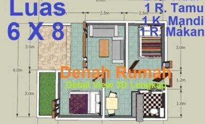 18 Inspirasi Desain Rumah Minimalis 6x8 3 Kamar Murah untuk Dibangun