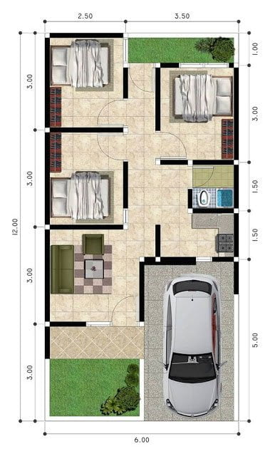 24 Contoh Desain Rumah Minimalis Modern 6x12 Murah untuk Dibangun