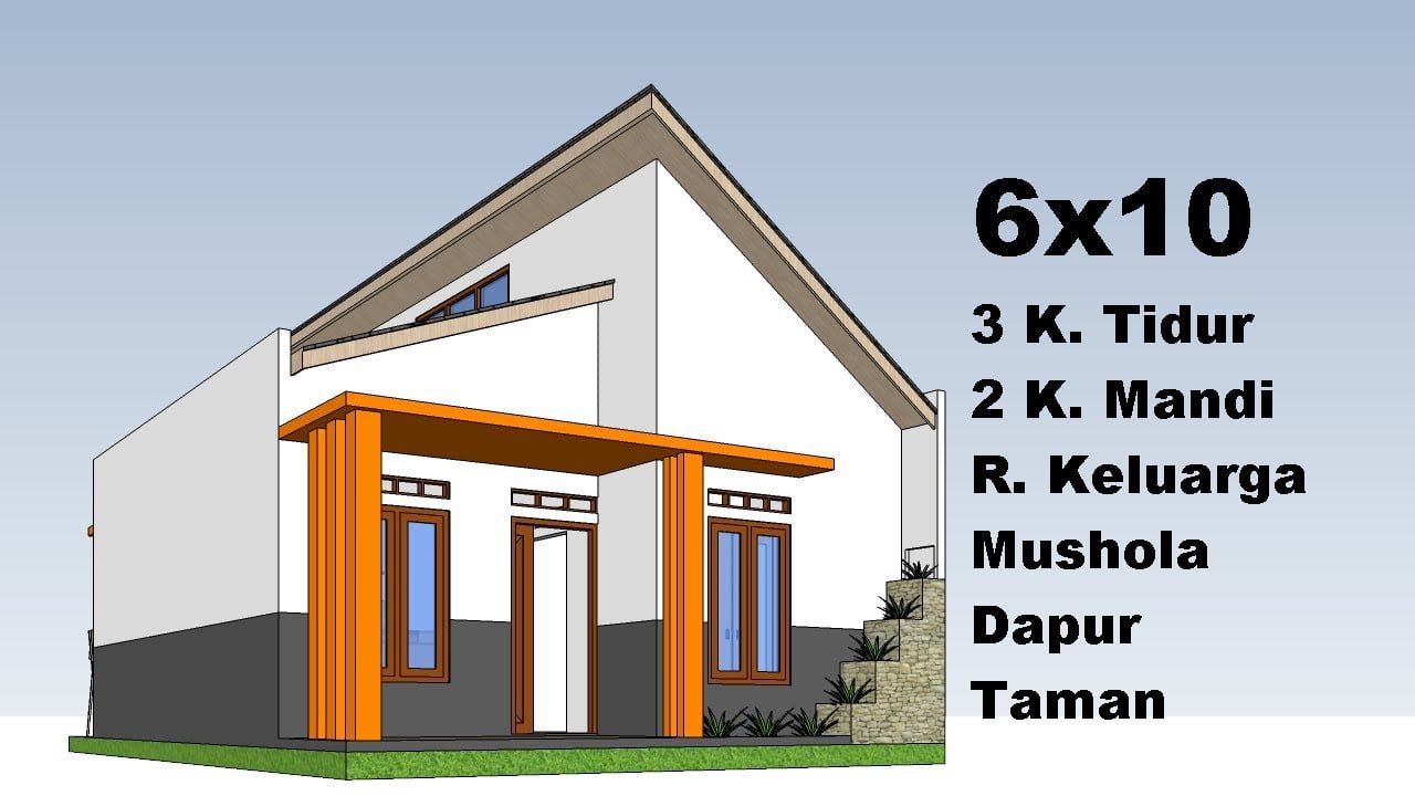 24 Contoh Desain Rumah Minimalis Sederhana 6x10 Meter 3 Kamar 1 Lantai Paling Diminati