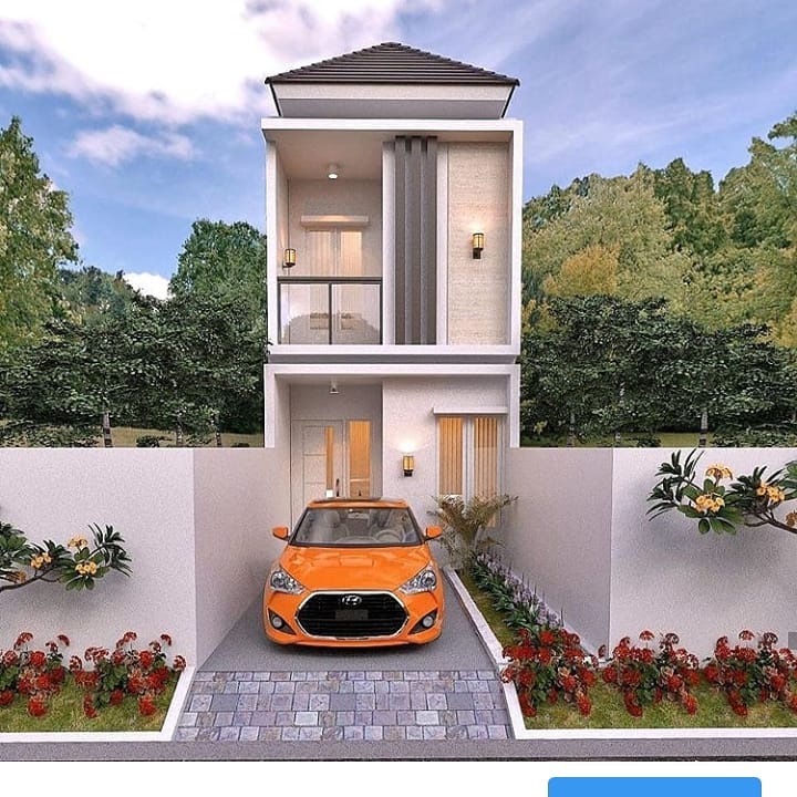 24 Foto Desain Rumah Minimalis 2 Lantai Lebar 4 Meter Lagi Viral
