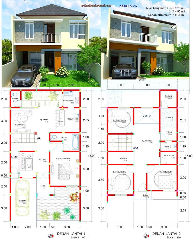 24 Kumpulan Contoh Desain Rumah Minimalis 2 Lantai Ukuran 8x15 Sedang Digemari