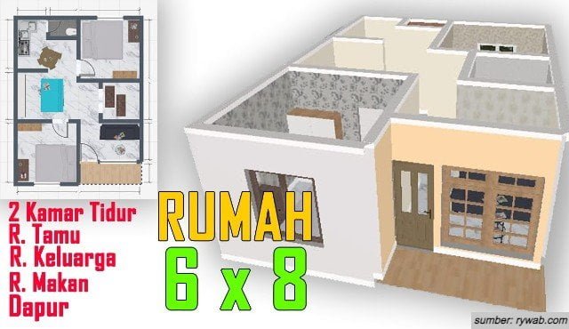 28 Foto Desain Rumah Minimalis 6x8 2 Kamar Tidur Paling Diminati