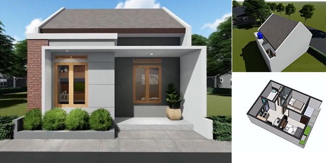 30 Contoh Desain Rumah Minimalis 6x8 2 Kamar Tidur Tren Terbaru