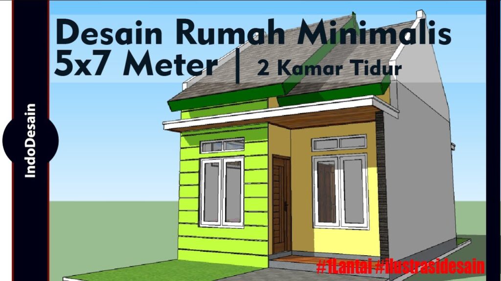 Desain Rumah Minimalis Sederhana 5x7 Meter 2 Kamar