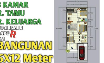 34 Inspirasi Desain Rumah Minimalis 6x12 3 Kamar Tidur Tren Terbaru