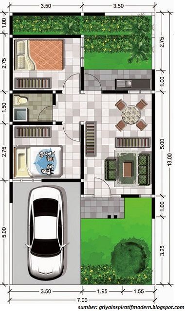 35 Kumpulan Desain Rumah Minimalis 6x10 2 Kamar Paling Populer