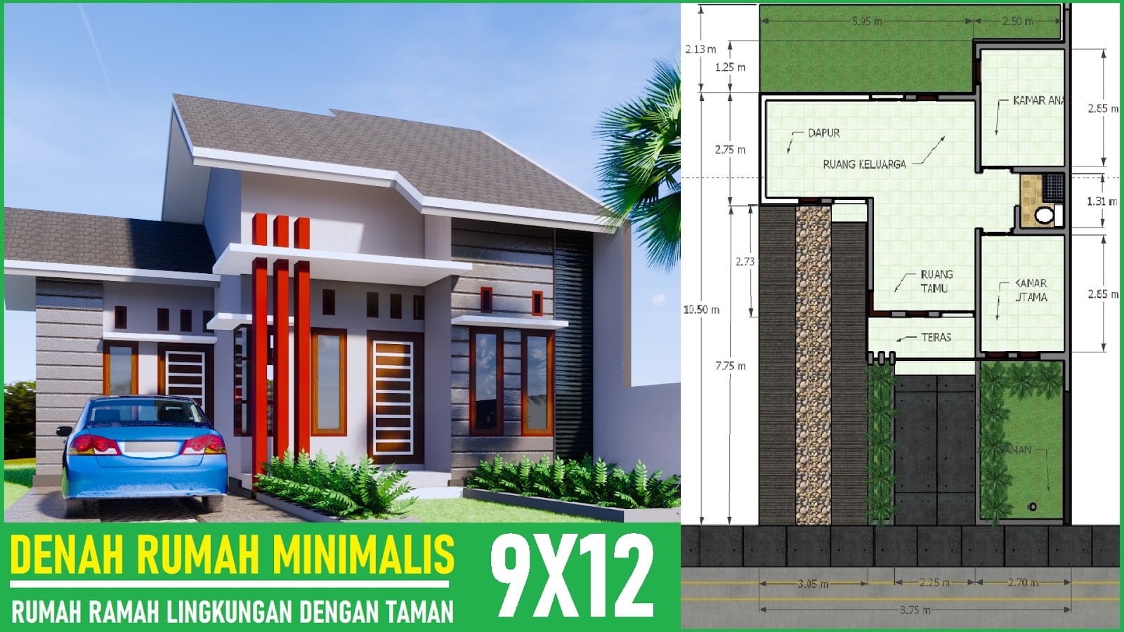 39 Contoh Desain Rumah Minimalis 9x12 Paling Diminati