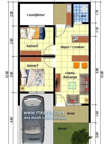 39 Foto Desain Rumah Minimalis Modern 6x12 Konsep Open Space Sedang Digemari