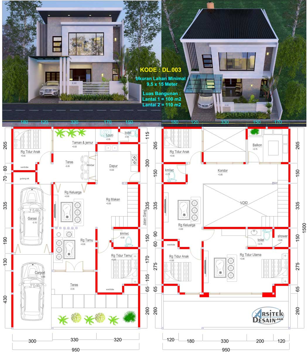 40 Foto Desain Rumah Minimalis Ukuran 10x10 2 Lantai Murah untuk Dibangun
