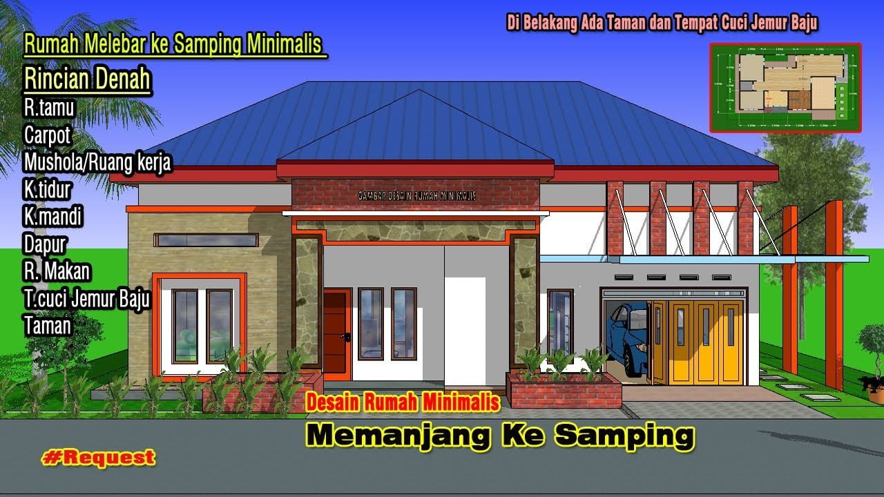 40 Inspirasi Desain Rumah Minimalis Memanjang Ke Samping Paling Populer