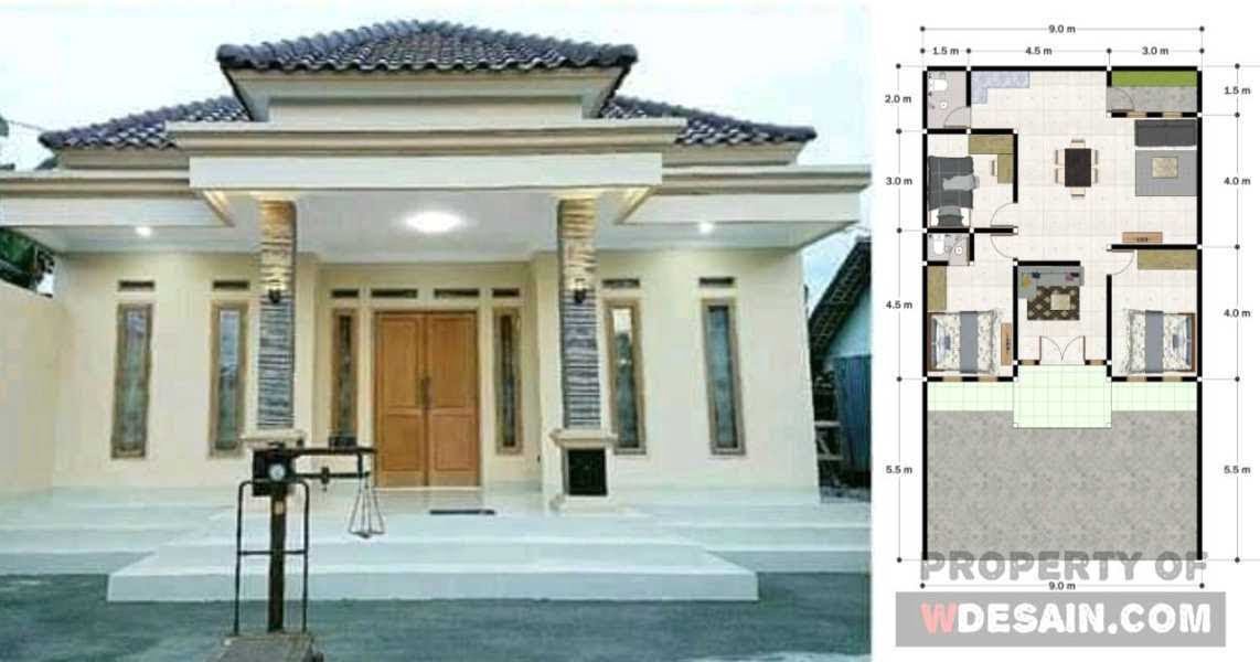 42 Contoh Desain Rumah Minimalis Sederhana 9x10 M 3 Kamar Terbaru Lagi Viral