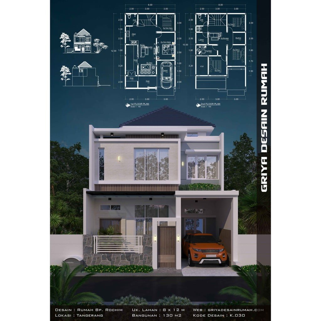 43 Inspirasi Desain Rumah Minimalis 2 Lantai 8x15 Tren Terbaru