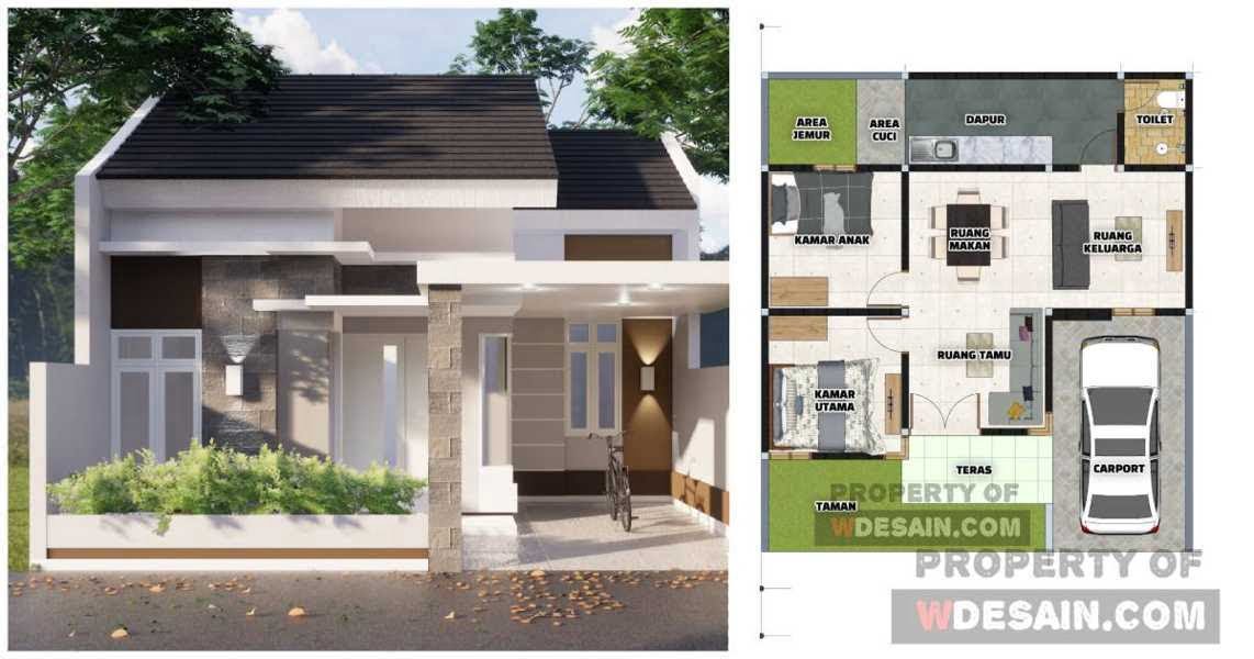 44 Contoh Desain Rumah Minimalis Ukuran 7x12 Paling Populer