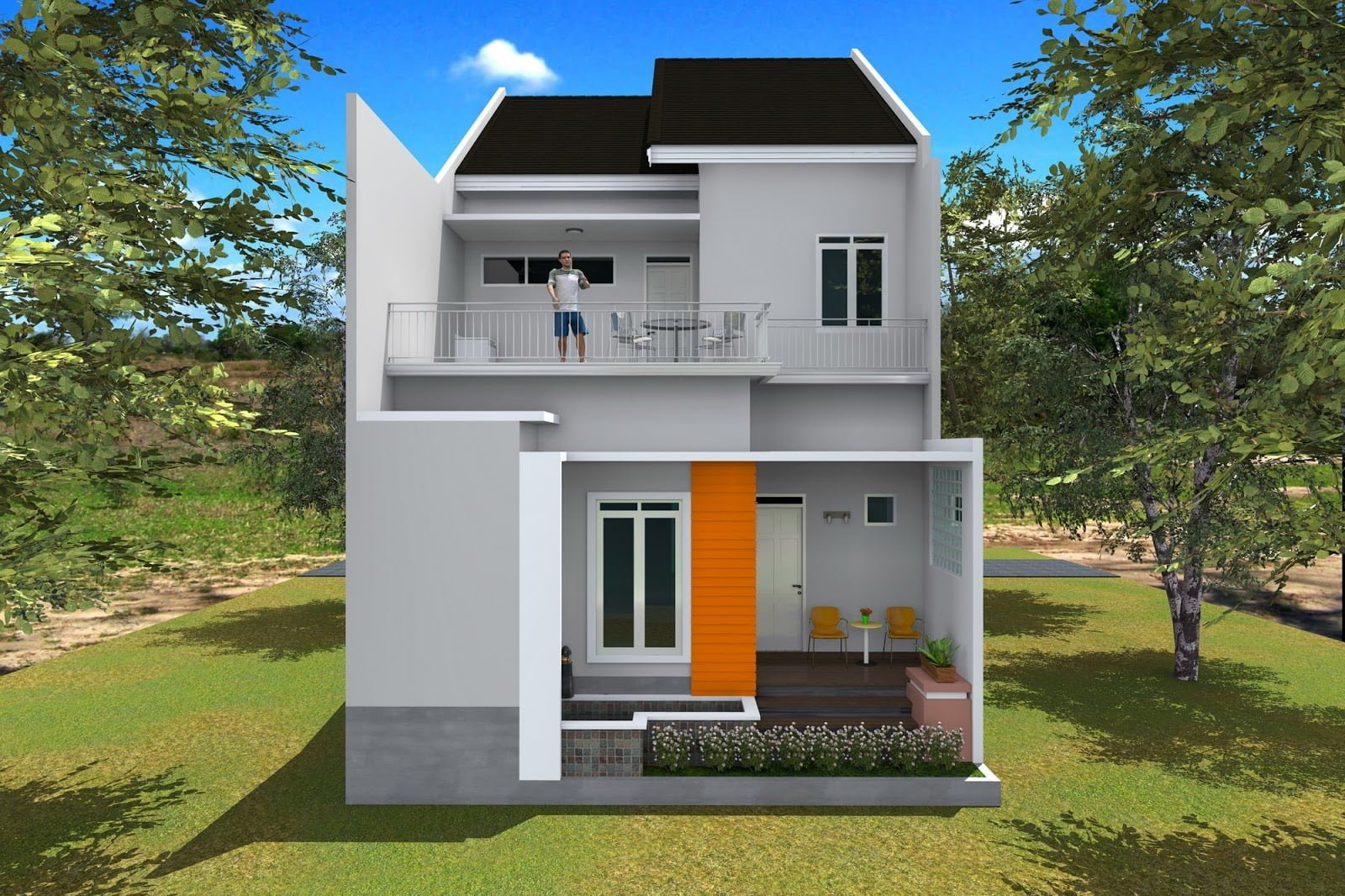 51 Gambar Desain Rumah Minimalis 2 Lantai Sederhana Di Kampung Tren Terbaru