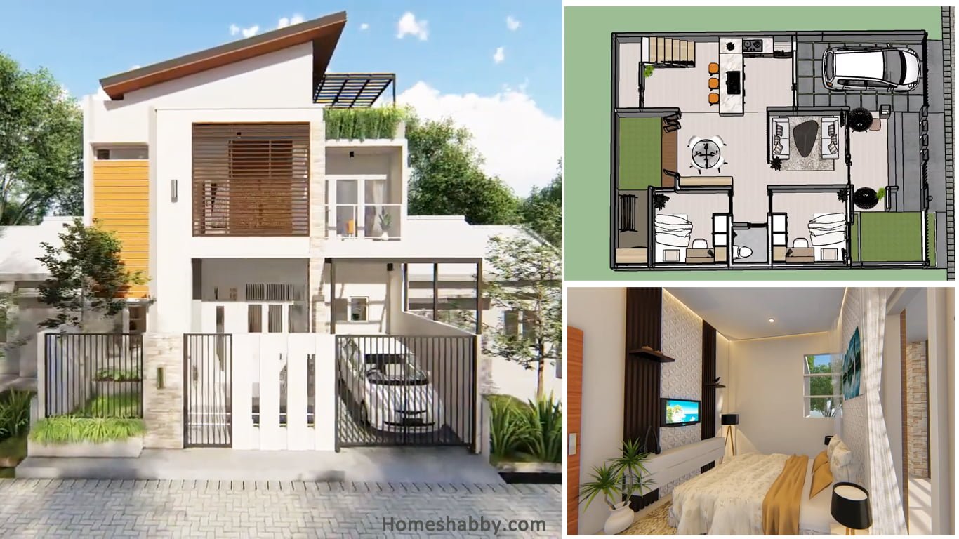 51 Ide Desain Rumah Minimalis 2 Lantai Rooftop Tren Terbaru