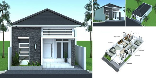 53 Ide Desain Rumah Minimalis Modern Ukuran 7x12 Paling Diminati