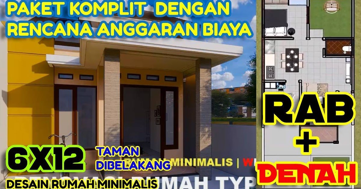 54 Gambar Desain Rumah Minimalis 1 Lantai 6x12 Dan Biayanya Tren Terbaru