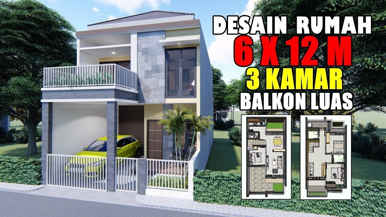 55 Contoh Desain Rumah Minimalis 2 Lantai 6x12 3d Murah untuk Dibangun