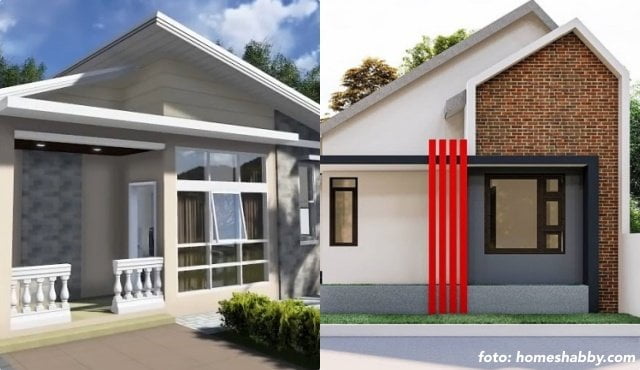 57 Contoh Desain Rumah Minimalis 2 Pintu Masuk Paling Populer