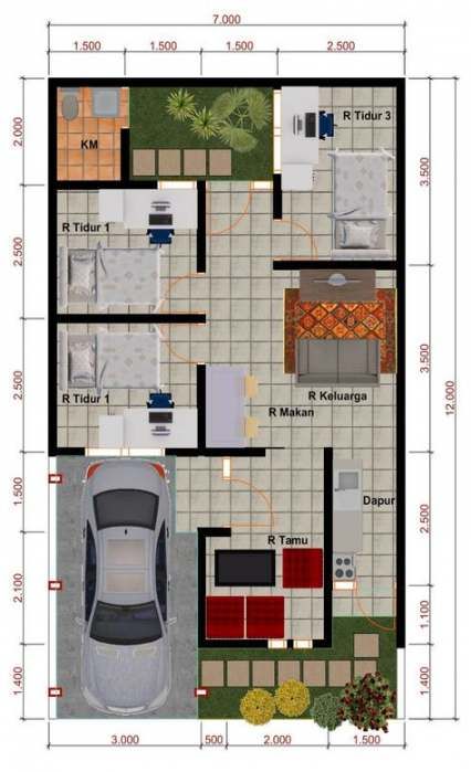 60 Ide Desain Rumah Minimalis Modern Ukuran 7x12 Murah untuk Dibangun