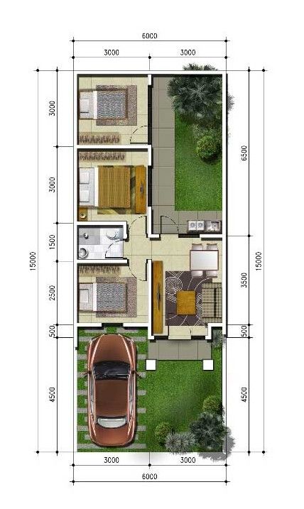 61 Contoh Desain Rumah Minimalis Ukuran Tanah 6x15 Sedang Digemari