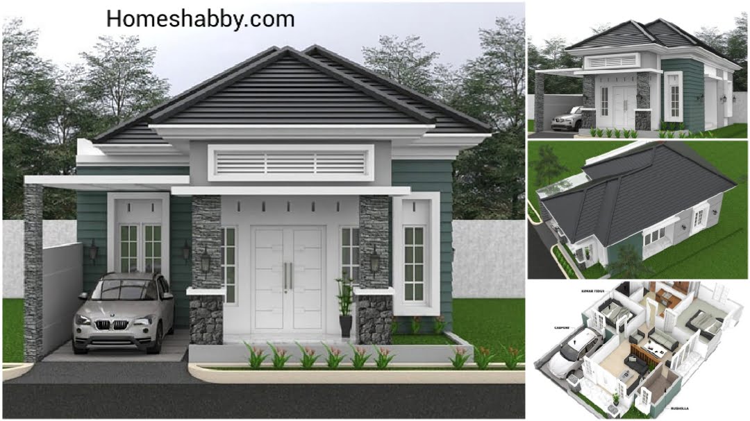 63 Contoh Desain Rumah Minimalis Ukuran 8x12 Modern Paling Populer