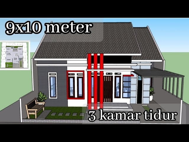 69 Kumpulan Desain Rumah Minimalis Sederhana 9x10 M 3 Kamar Terbaru Tren Terbaru