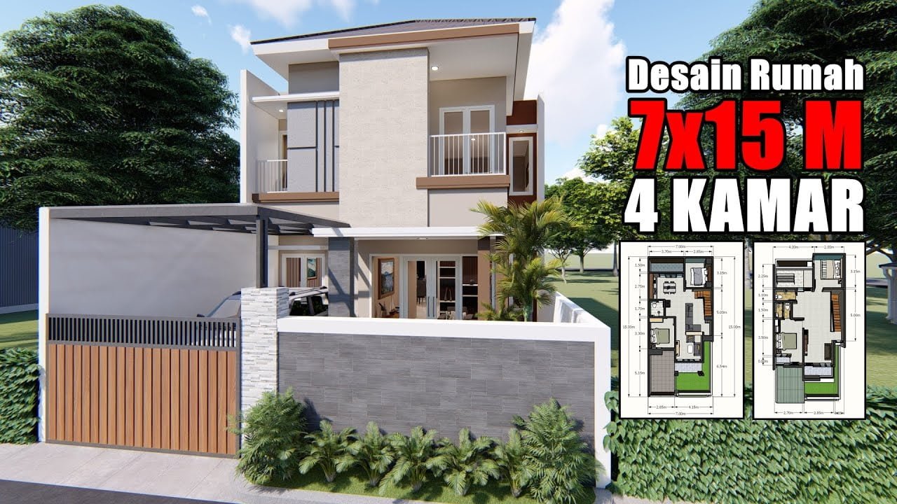 74 Ide Desain Rumah Minimalis Modern 2 Lantai 4 Kamar Tidur Paling Diminati