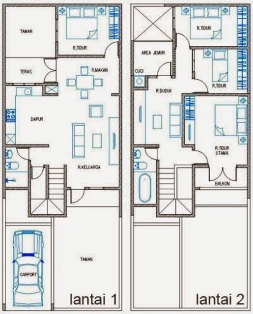 75 Contoh Desain Rumah Minimalis Modern 2 Lantai Ukuran 6x8 Murah untuk Dibangun