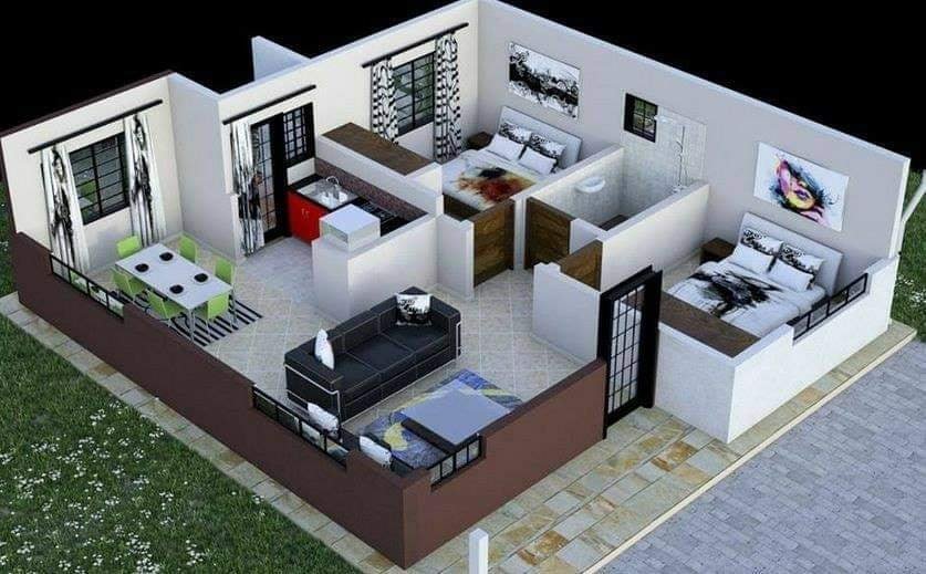 79 Foto Desain Rumah Minimalis 1 Lantai 2 Kamar Tidur Paling Populer