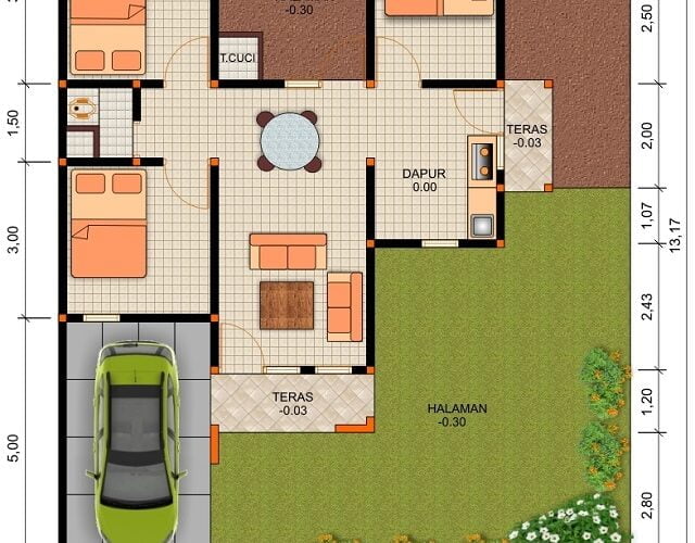 80 Ide Desain Rumah Minimalis Type 60 1 Lantai Tren Terbaru