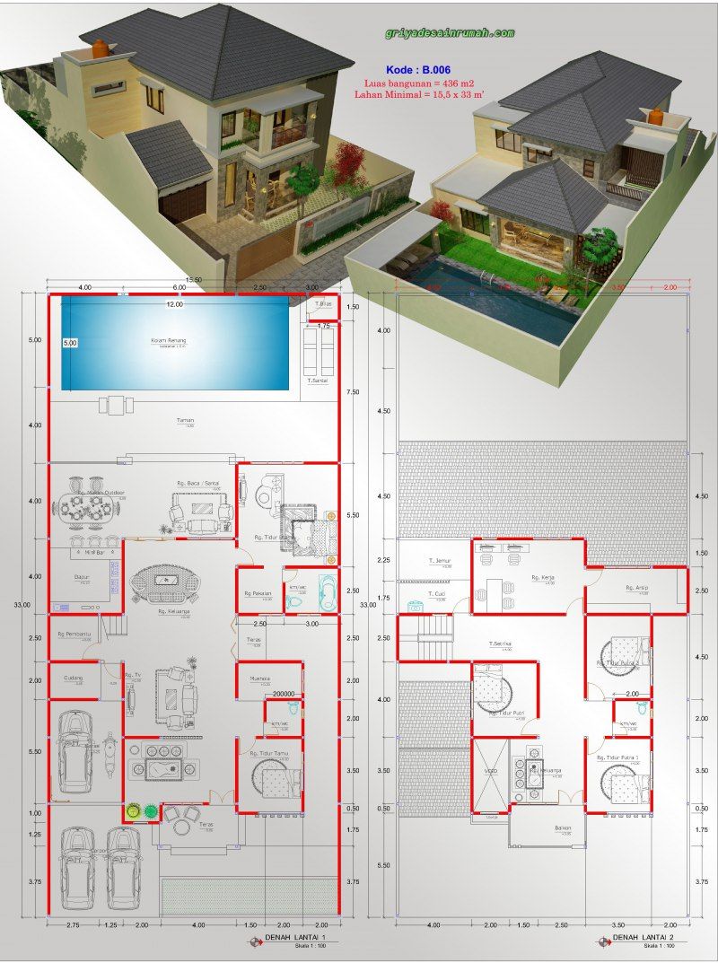 83 Contoh Desain Rumah Minimalis 2 Lantai Kolam Renang Sedang Digemari